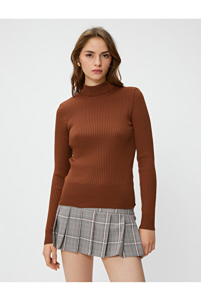 Koton Yarım Balıkçı Yaka Kazak Triko Ribanalı