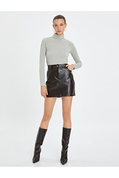 Koton Long Sleeve T-Shirt Turtleneck Knitwear Ribbed
