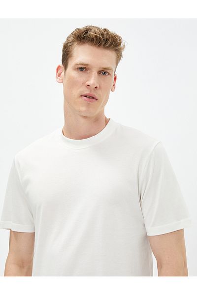 Koton Basic T-Shirt Slim Fit Crew Neck Βαμβακερό