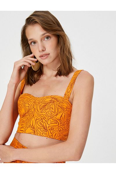 Koton Şahika Ercümen Strappy Heart Collar Crop Bustier