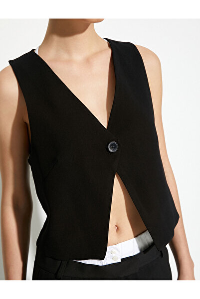 Koton Жилетка с V-образно деколте с едно копче