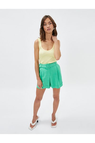 Koton Tricotaj cu nervuri Tank Top - Melis Ağazat X, guler U