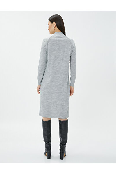 Koton Midi Triko Elbise Dik Yaka Uzun Kollu