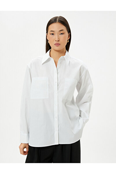 Koton Klasszikus poplin ing, hosszú ujjú, gombos mandzsettagallér, normál szabású