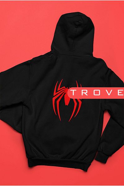Moda Glo Marvel Spiderman Pattern Unisex Hoodie με κουκούλα - 100 βαμβακερά σχέδια με στάμπα μπροστά και πίσω