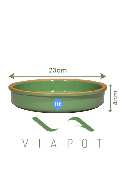 Viapot Kestel Soil Casserole Bowl 1000ml Inside and Outside Glazed Pottery 23X4Cm