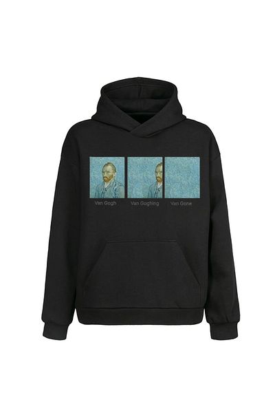 Moda Glo Unisex φούτερ με μαύρη κουκούλα