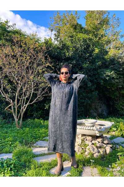 Modami uzun pamuk ip dukuma triko elbise(40-48 beden uyumludur)