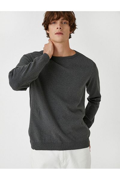 Koton Basic Knitwear Sweater Crew Neck Slim Fit