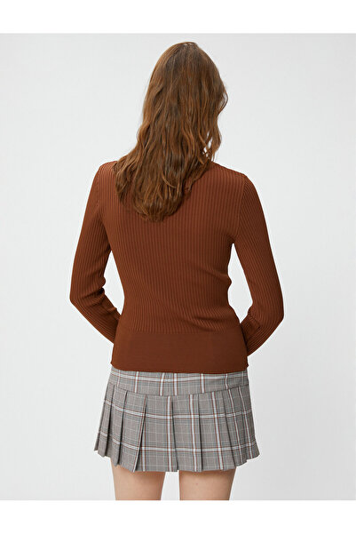 Koton Yarım Balıkçı Yaka Kazak Triko Ribanalı