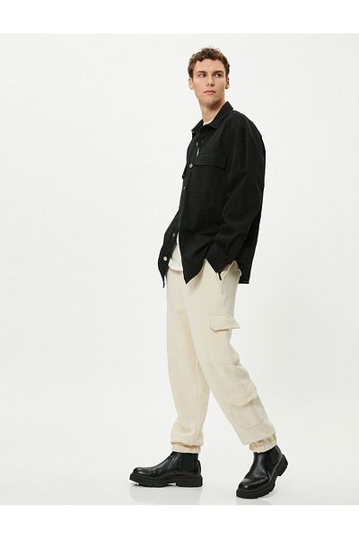 Koton Jogger Cargo Sweatpants - Waist Lace up and Pocket Detail
