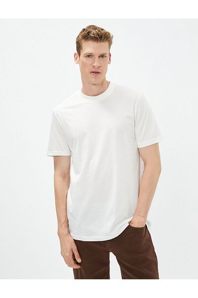 Koton Basic T-Shirt Slim Fit Crew Neck Βαμβακερό