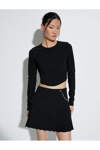 Koton Corset cu mânecă lungă Crop Body - Decolteu