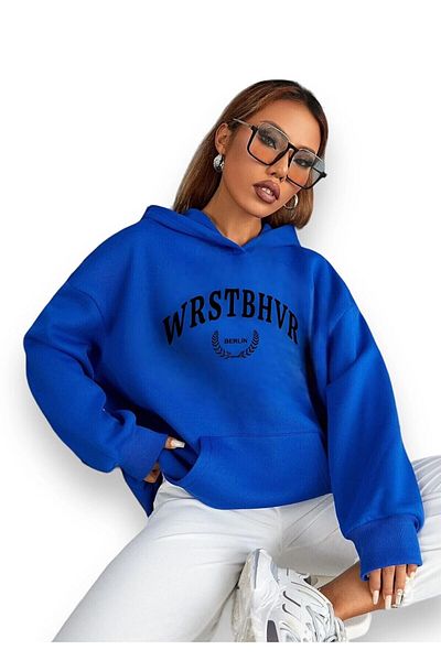 Moda Glo Hanorac unisex oversized cu imprimeu WRSTBHVR