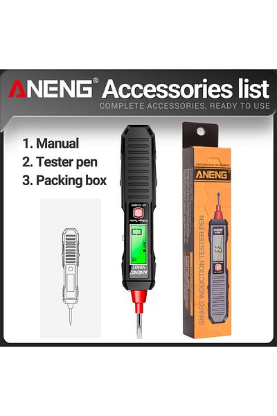 ANENG VD807 black ANENG VD807 One-word Induction Portable 50/60Hz Smart Electric Pen Tester NCV Sensor AC