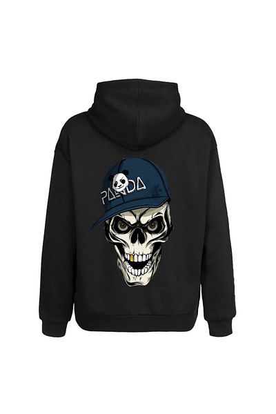 Moda Glo Hanorac negru unisex cu glugă