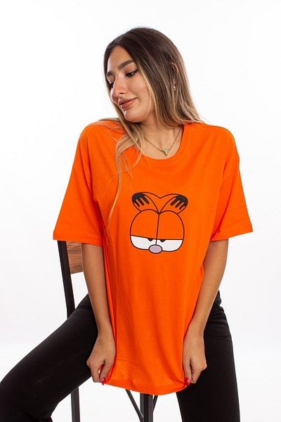 Moda Glo Tricou unisex oversize portocaliu imprimat