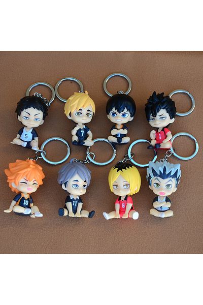 Choice Random 1 Pc 5cm Haikyuu!! Anime Figure Keychain Mini Sleeping Hinata Shoyo Tobio Kageyama Doll Cute