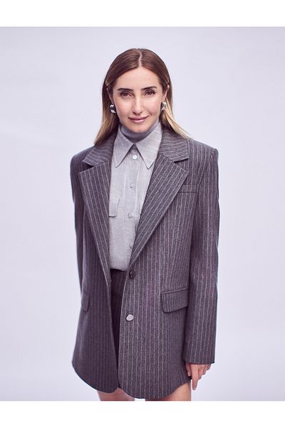 Koton Şahika Ercümen - Buttoned Long Sleeve Crop Shirt