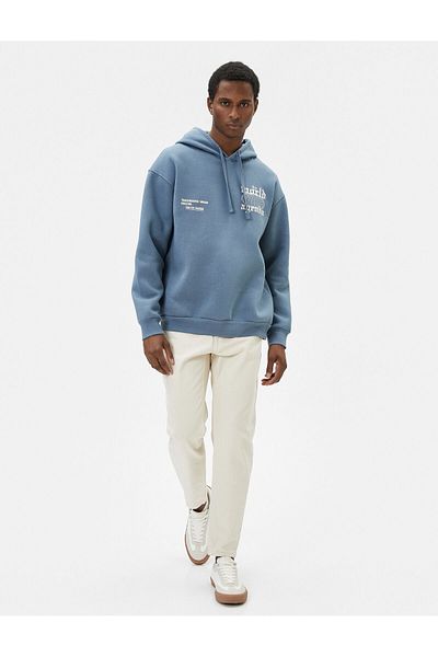 Koton Oversize φούτερ με κουκούλα με στάμπα σλόγκαν στην πλάτη