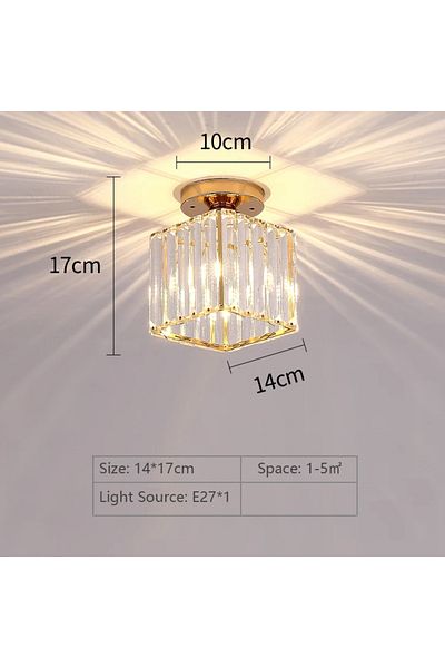 SUNMEIYI Crystal Ceiling Light Corridor Channel Ceiling Lamp Luxur Balcony Aisle Lamp Home Foyer Track Lig...
