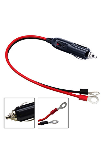 VAKIND 12-24 فولت قابس سيارة ذكر مع موصل سلك كابل 50 سم محول ولاعة السجائر سل...