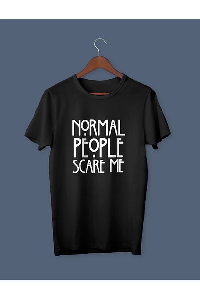 Moda Glo Tricou oversize cu imprimeu Normal People Scare Me