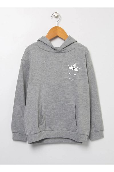 Moda Glo Jackell Unisex Γκρι εμπριμέ φούτερ Προϊόν νέας σεζόν