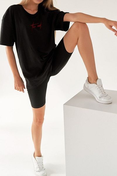 Moda Glo Μαύρο μπλουζάκι Oversize - The End Printed Blckbnds