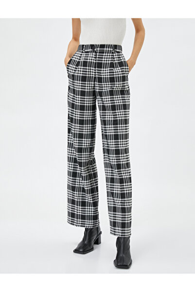 Koton Bol Paça Pantolon Yüksek Bel Cep Detaylı Düğmeli