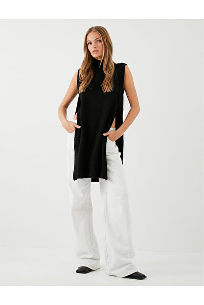 Koton Knitwear Vest Turtleneck with Slit Detail on the Sides
