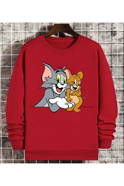 Moda Glo Unisex Γυναικεία/Ανδρική πολύχρωμη βαμβακερή φούτερ με λαιμόκοψη