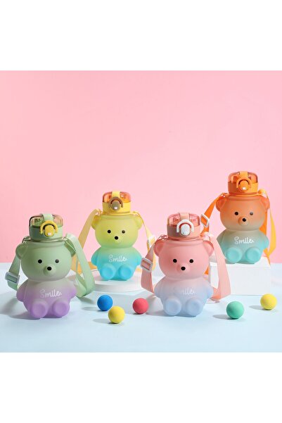 Livava Ayicik Water Bottle with Strap and Straw, Yellow, 18X15-