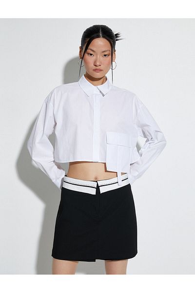 Koton Pantaloni scurti mini Fustă Talie detaliată cu fermoar