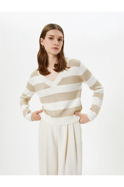 Koton Pulover cu decolteu în V Tricoturi cu mânecă lungă