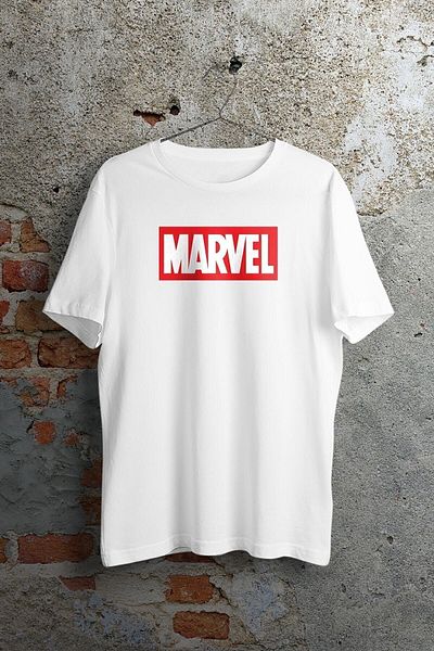 Moda Glo Μπλουζάκι Unisex White Marvel με τυπωμένο λογότυπο