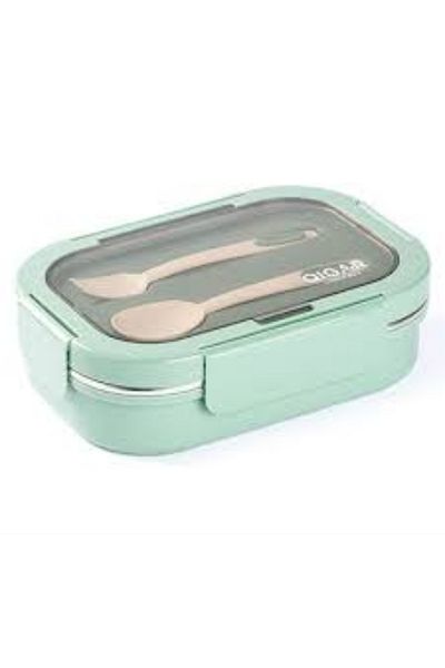 Tantitoni Qigar 3-Compartment Green Stainless Steel Food Carrying Container - 750ml