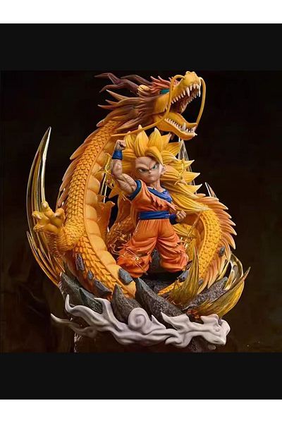 Choice Q Version Dragon Ball Z Figure Ssj3 Goku Action Figures Dragon Fist Explosion 14CM PVC GK Statue ...