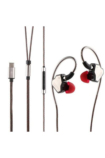 Choice سماعة أذن داخلية IEM سوداء اللون مزودة بميكروفون من النوع C بتردد 7 هرتز من Salnotes Zero HiFi بمحرك ديناميكي 10 مم ومُركب معدني