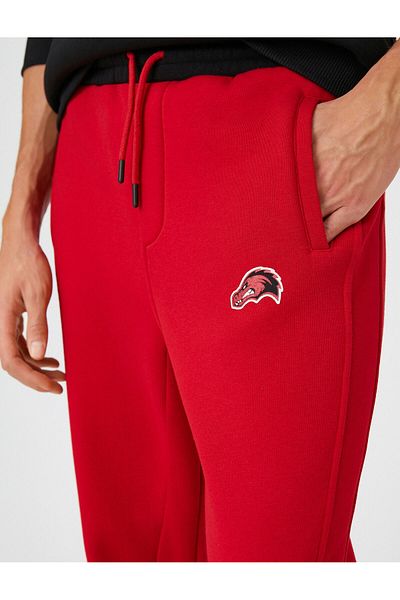 Koton Far East Printed Sweatpants with Pocket Detail and Tied Waist