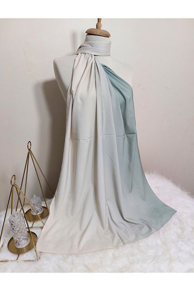 istanbul prensesleri Yeşilla Gradient Dubai Silk Shawl - Soft and Stretchy Beige