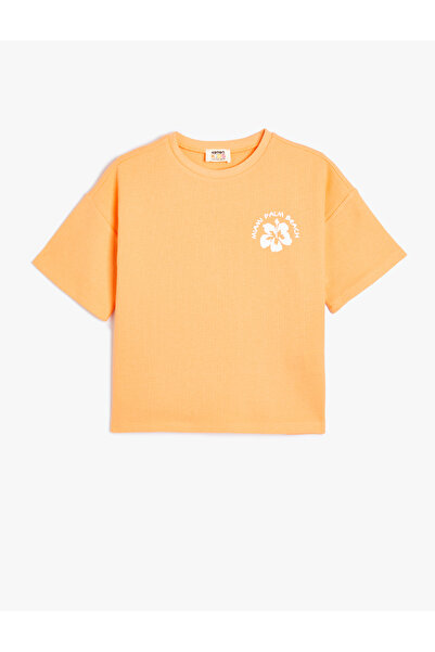 Koton Tropical Printed Short Sleeve Crew Neck Cotton T-Shirt