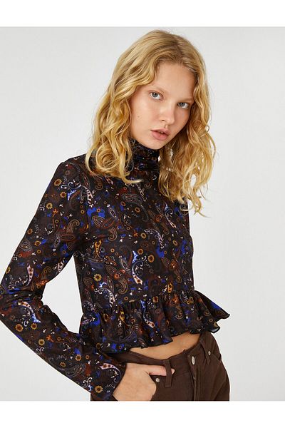Koton Long Sleeve T-Shirt with Metal Accessories
