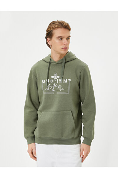 Koton Λεπτομέρεια τσέπης για καγκουρό με εμπριμέ κουκούλα, μυθολογία