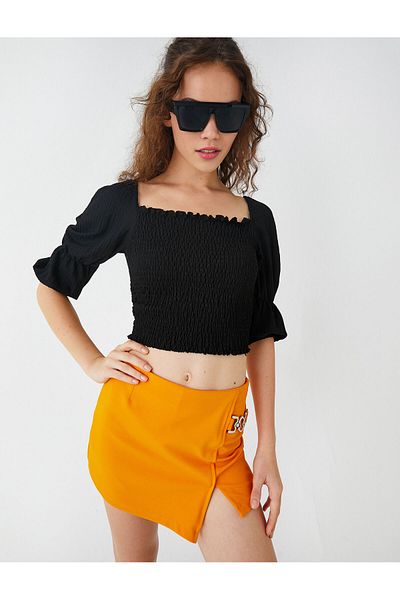 Koton Tricou cu mânecă lungă Gimped Square Guler