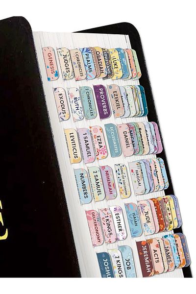 Choice Summaries-75pcs 75pcs Bible Tabs Pastel Bloom - Soul Nourishing Book Summaries - 66 Peel-and-Stick L