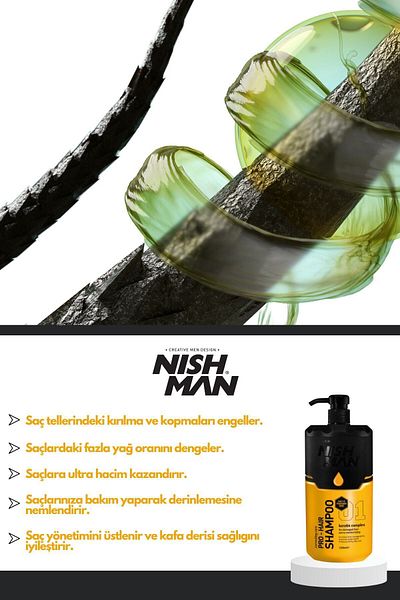 NISHMAN مركب الكيراتين 1250 مل - شامبو مكثف خالي من الملح والبارابين