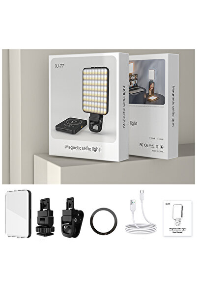 Choice مصباح سيلفي صغير مغناطيسي أسود اللون بتقنية LED، مناسب لأجهزة iPhone 1...