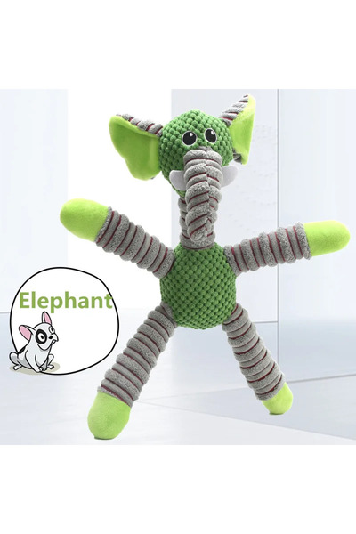 Choice green Indestructible Large Dog Sound Squeaky Toys Animals Shape Pet Soft Plush Chew Molar Training T