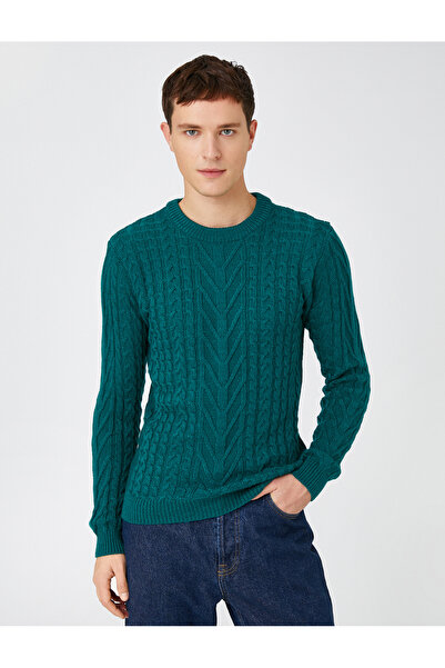 Koton Basic Knitwear Sweater Braided Crew Neck